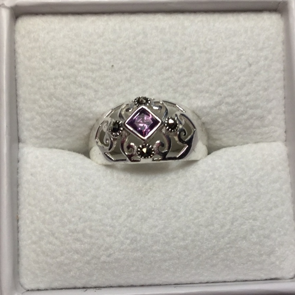 Sterling silver and amethyst